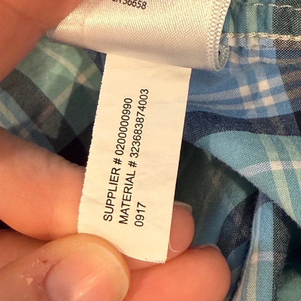 Ralph Lauren Kids XL 18-20 Blue Green Plaid‎ Cotton Button Down Shirt Pony Logo